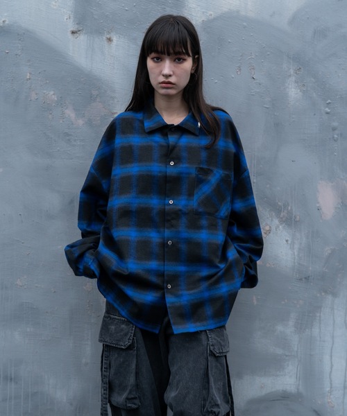 INTER FACTORY シャツ しの - Cut Off Ombre Check Flannel