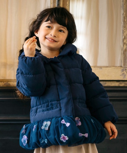 パンパンチュチュ アウター 130 panpantutu ダウン アウター お花とリボンのバルーンコート(80