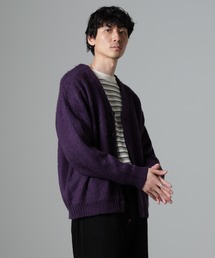 nano・universe - ナノユニバース　ヘアリーニットカーディガン ロング シャギー ニット カーディガン