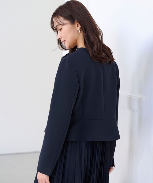 組曲 コンフォータブル アムンゼン ノーカラージャケット Lサイズ3 ネイビー コンフォータブルアムンゼン ノーカラージャケット（ノーカラー