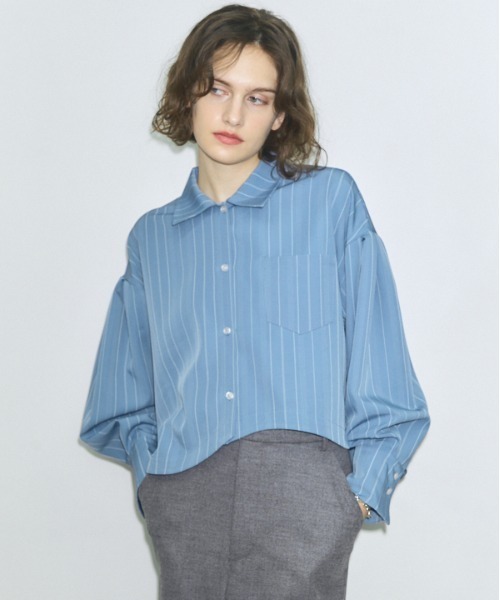 Muel Chic（ミュエルシック） ブラウス シャツ Round stripe shirt