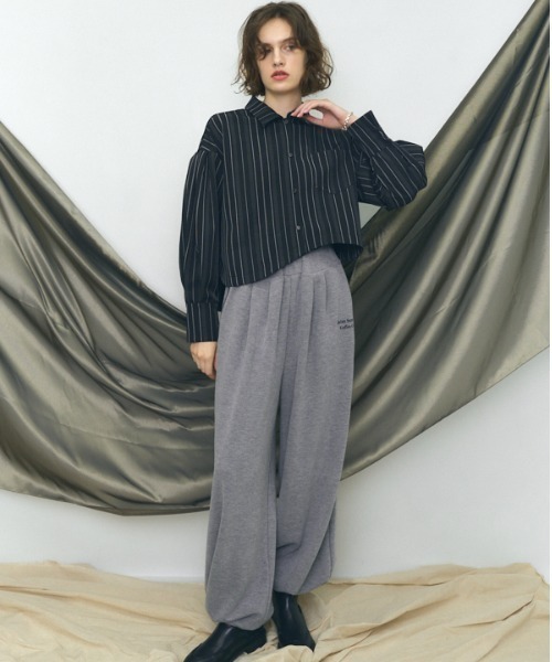 ブラウス シャツ Round stripe shirt ラウンドストライプシャツ レディース Muel Chic ブラウス シャツ Round stripe shirt ラウンド