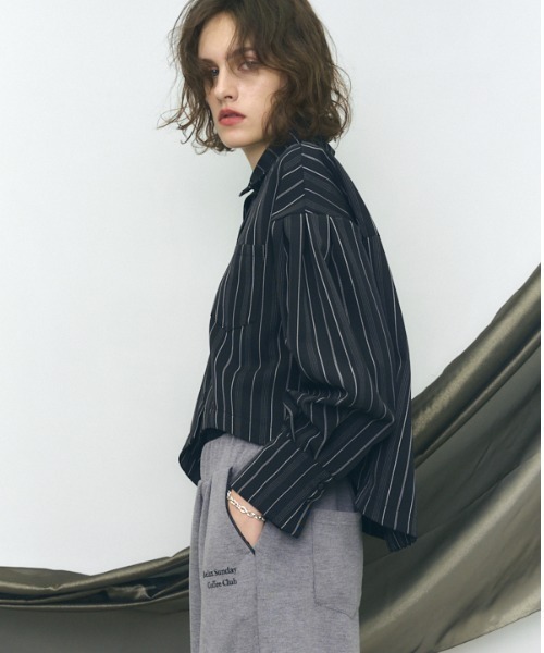ブラウス シャツ Round stripe shirt ラウンドストライプシャツ レディース Muel Chic ブラウス シャツ Round stripe shirt ラウンド