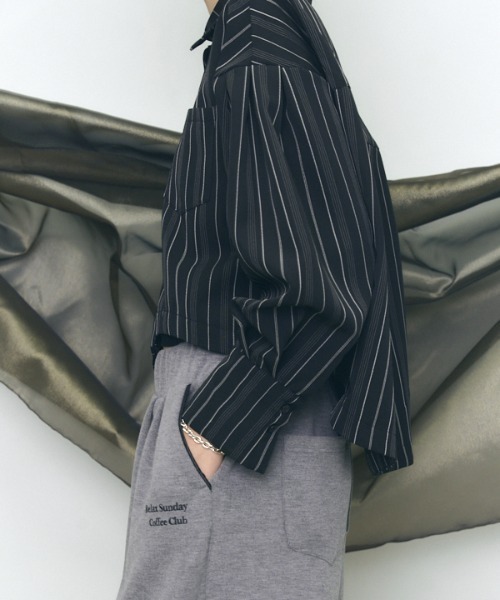 ブラウス シャツ Round stripe shirt ラウンドストライプシャツ レディース Muel Chic ブラウス シャツ Round stripe shirt ラウンド