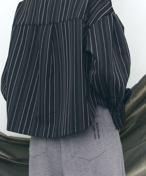 Muel Chic ブラウス シャツ Round stripe shirt ラウンド