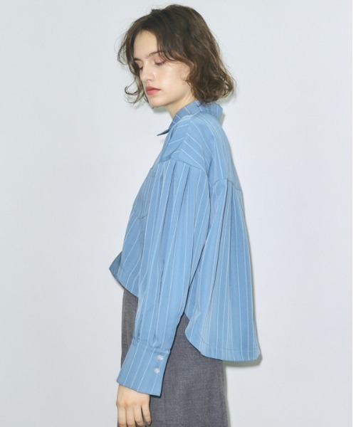 Muel Chic（ミュエルシック） ブラウス シャツ Round stripe shirt