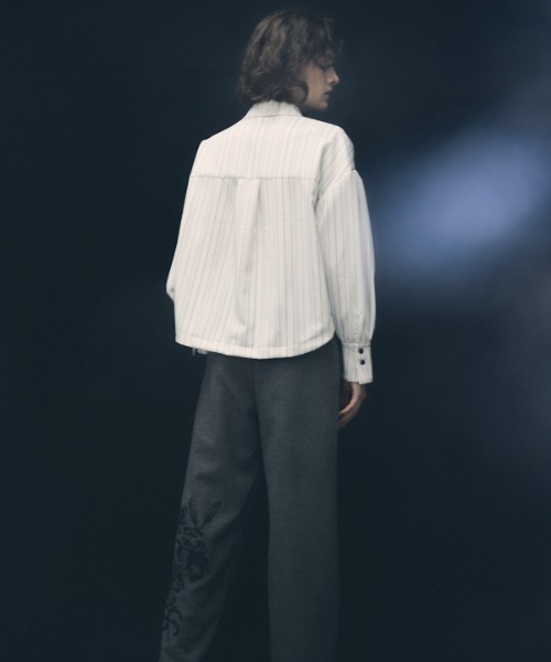 ブラウス シャツ Round stripe shirt ラウンドストライプシャツ レディース Muel Chic ブラウス シャツ Round stripe shirt ラウンド