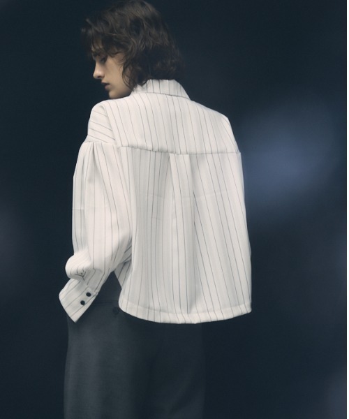 ブラウス シャツ Round stripe shirt ラウンドストライプシャツ レディース Muel Chic ブラウス シャツ Round stripe shirt ラウンド