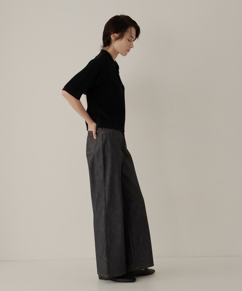 ワイドパンツ ジーンズ デニム デニムパンツ super rigid denim type.w レディース メンズの画像