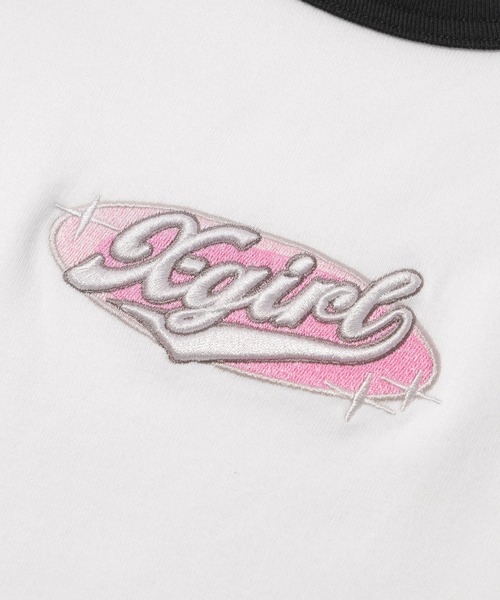 X-girl tシャツ OVAL LOGO EMBROIDERY RAGLAN S/S BABY TEE