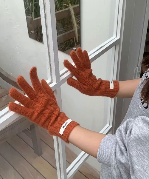 手袋 「 ammy. / エイミードット 」 ホールタッチ 編み込みデザイン