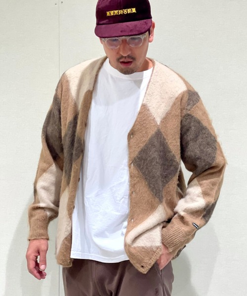 「MANASTASH」 ニットカーディガン MEDIUM ブラック メンズ_画像6