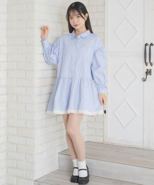 Emsexcite（エムズエキサイト） ワンピース 裾レースシャツOP