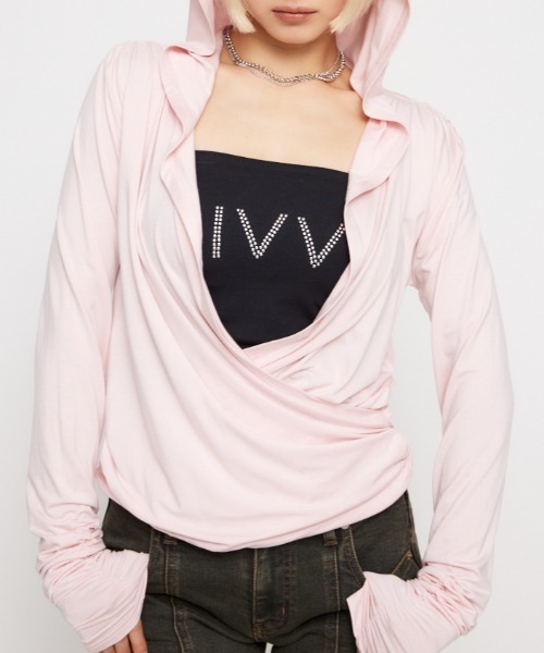 ラグアジェム　DRAPE HOODIE トップス LAGUA GEM パーカー DRAPE HOODIE トップス レディース