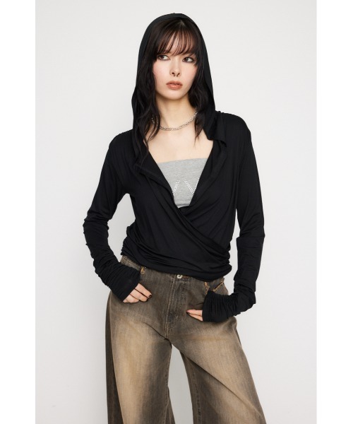 パーカー DRAPE  HOODIE トップス レディース LAGUA GEM パーカー DRAPE HOODIE トップス レディース