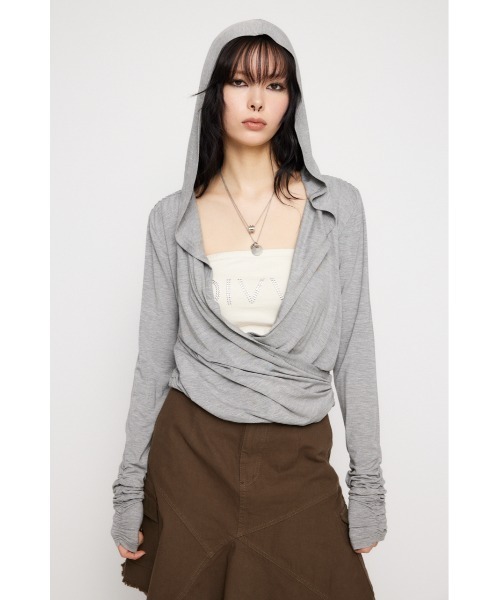 LAGUA GEM パーカー DRAPE HOODIE トップス レディース