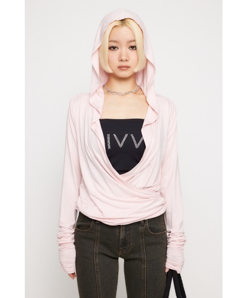 LAGUA GEM（ラグアジェム） パーカー DRAPE HOODIE トップス