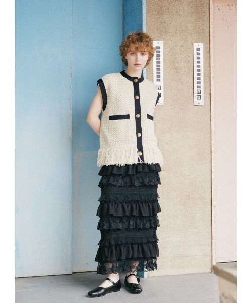 COEL（コエル） ベスト ジレ フリンジツイードジレ レディース