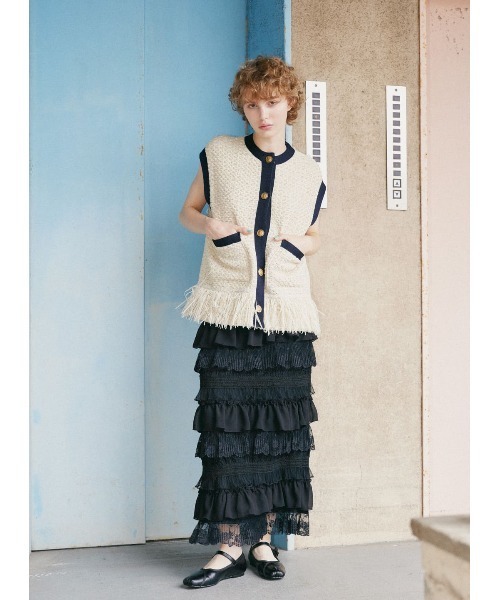 COEL（コエル） ベスト ジレ フリンジツイードジレ レディース