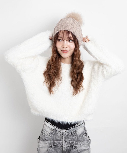 CA4LA（カシラ） ニットキャップ ONESIZE ベージュ レディース