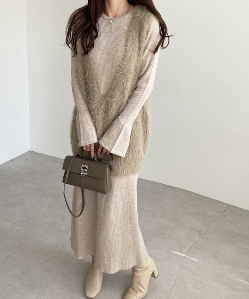 「GeeRA」 ニットワンピース MEDIUM ブラック レディース_画像5