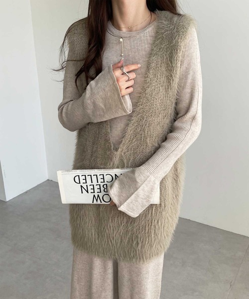 「GeeRA」 ニットワンピース MEDIUM ブラック レディース_画像6