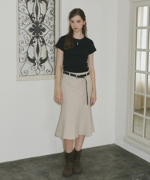 専用スカート GIUNON スカート midi pocket stripe skirt / ミディポケット