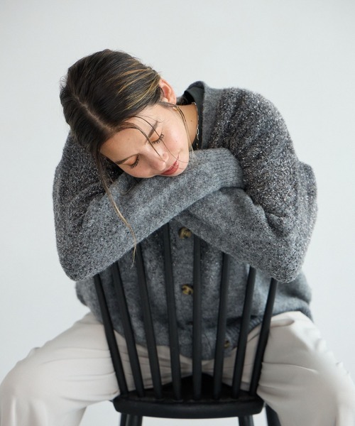 BAYFLOW（ベイフロー） ニットカーディガン FREE パープル レディース