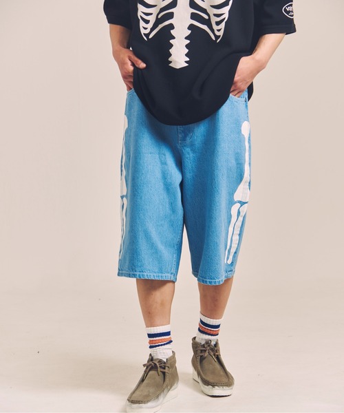 VANSON（バンソン） ジーンズ VANSON-SKELTON BONES-Denim Shorts
