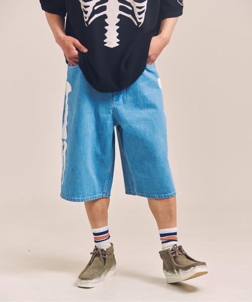 VANSON（バンソン） ジーンズ VANSON-SKELTON BONES-Denim Shorts