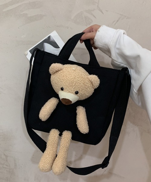 トートバッグ くまさんぬいぐるみ付き2WAYショルダーミニトートバッグ