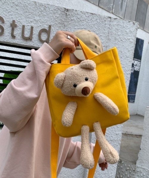 トートバッグ くまさんぬいぐるみ付き2WAYショルダーミニトートバッグ