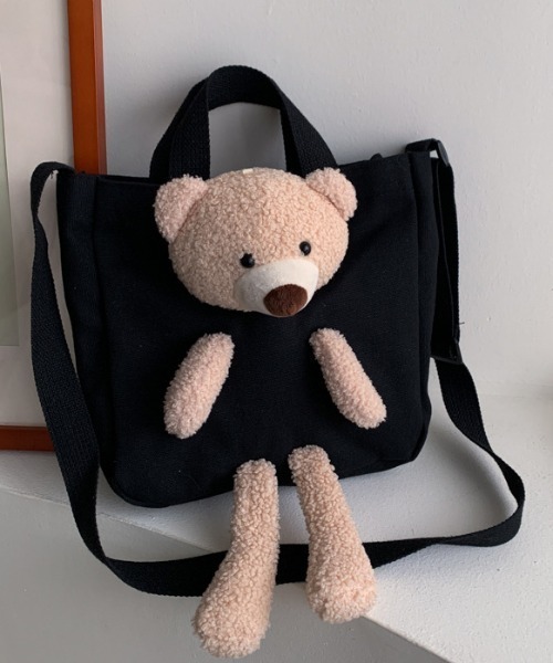 トートバッグ くまさんぬいぐるみ付き2WAYショルダーミニトートバッグ