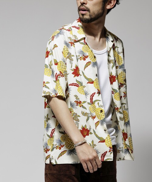 サスクワッチファブリックス　オープンカラーシャツ　アロハシャツ　M SASQUATCHfabrix. - SASQUATCHfabrix. 19AW オープンカラー