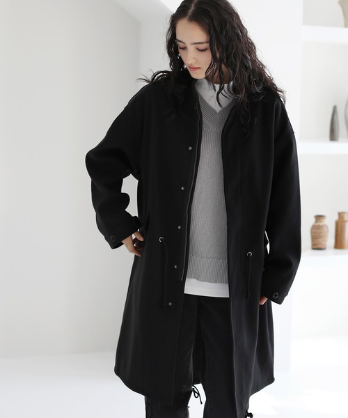 【新品未使用】Arpege story パテッドロングコート ブラウンMサイズ グログランステッチレスロングダウンコート(ダウンジャケット・コート