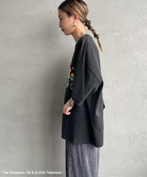 tシャツ 「JEANS FACTORY CLOTHES/ジーンズファクトリークローズ」 SIMPSONS / ダメージ キャラクターTシャツ レディー JEANS FACTORY Clothes tシャツ 「JEANS CLOTHES/ジーンズ