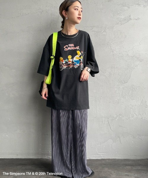 tシャツ 「JEANS FACTORY CLOTHES/ジーンズファクトリークローズ」 SIMPSONS / ダメージ キャラクターTシャツ レディー JEANS FACTORY Clothes tシャツ 「JEANS CLOTHES/ジーンズ
