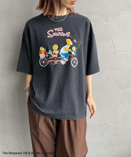 tシャツ 「JEANS FACTORY CLOTHES/ジーンズファクトリークローズ」 SIMPSONS / ダメージ キャラクターTシャツ レディー JEANS FACTORY Clothes tシャツ 「JEANS CLOTHES/ジーンズ