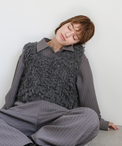 select MOCA（セレクトモカ） ベスト ジレ ウールミックスニットベスト