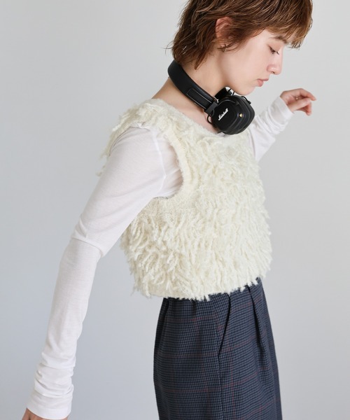 select MOCA（セレクトモカ） ベスト ジレ ウールミックスニットベスト