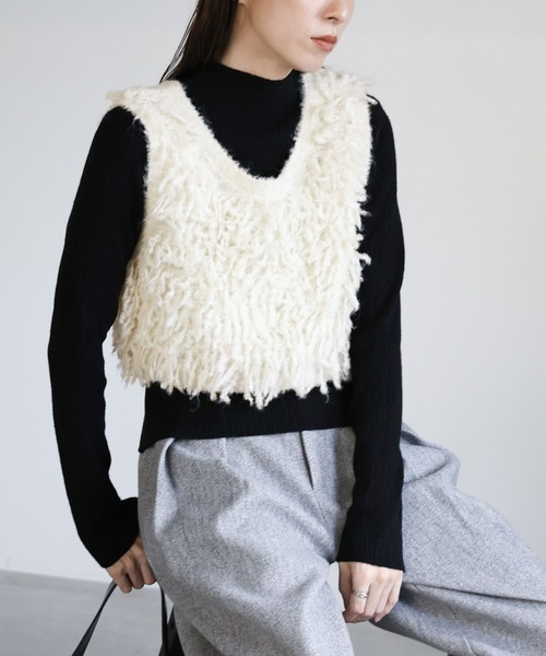 select MOCA（セレクトモカ） ベスト ジレ ウールミックスニットベスト