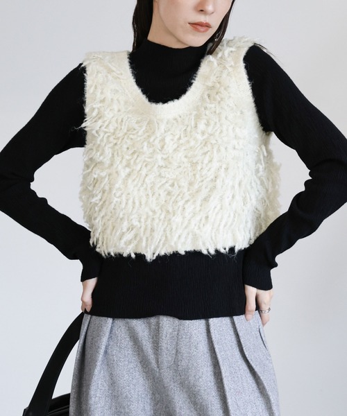 select MOCA（セレクトモカ） ベスト ジレ ウールミックスニットベスト