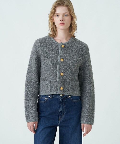 MACPHEE（マカフィー） ニットカーディガン S グレー レディース