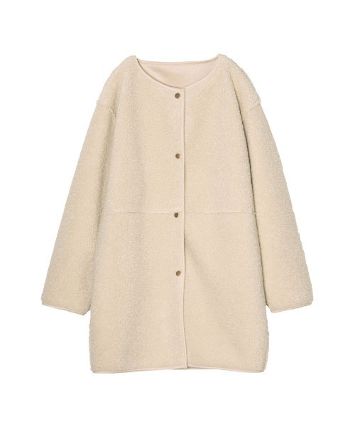 「Re:EDIT」 ノーカラーコート MEDIUM アイボリー レディース_画像6