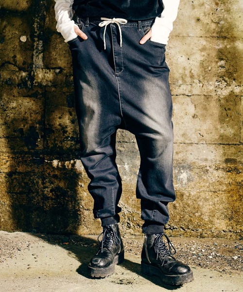 【値下】Glamb デニムパンツ　サルエル　ブラック glamb 「glamb」 サルエルデニムパンツ S ブラック メンズ