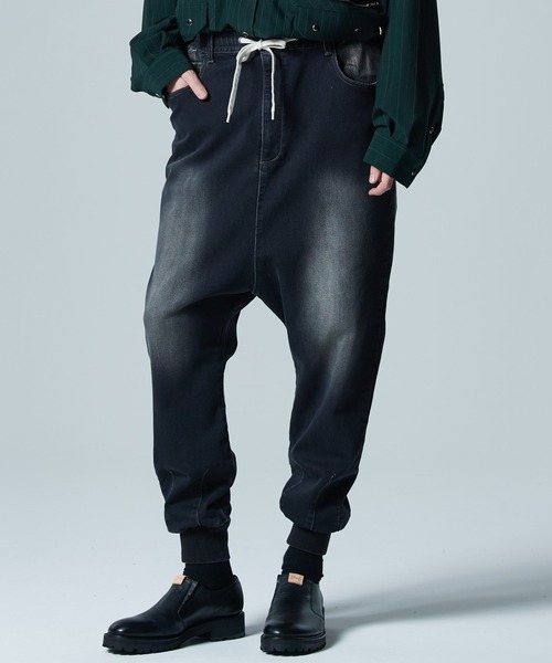 【値下】Glamb デニムパンツ　サルエル　ブラック glamb 「glamb」 サルエルデニムパンツ S ブラック メンズ