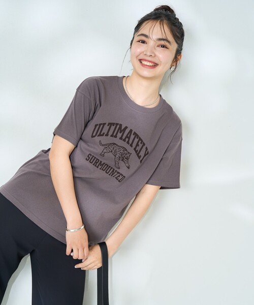 ★STONE ★ガーメントダイング バッジ フードTシャツ セール】 【ウォッシャブル】タイガーパッチTシャツ