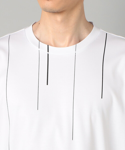COMME CA MEN（コムサメン） tシャツ シルケットスムース ラインT