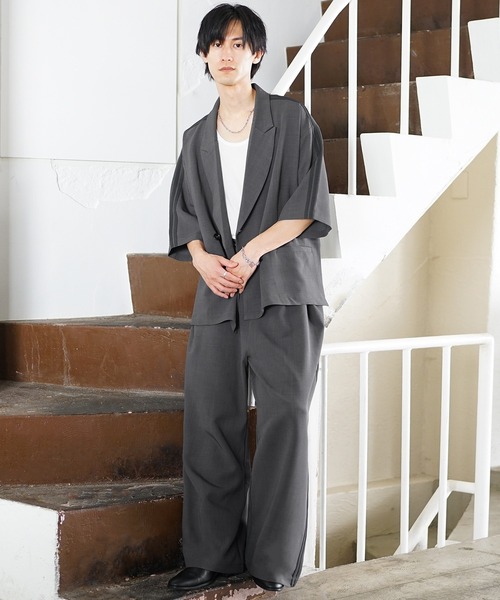 MinoriTY スラックス 「MinoriTY」サイドラインワイドスラックス