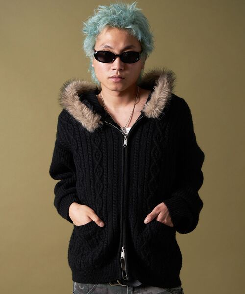 SEQUENZE セーター ニット 「SEQUENZ（シークエンズ）」FUR CABLE KNIT